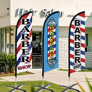Özel açık reklam afişi olmadan kutup Swooper plaj bayrağı promosyon bayrakları ve afişler berber dükkanı tüy kanat bayrağı - Product Image 4
