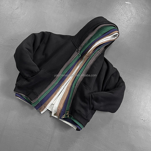 Tùy chỉnh Y2K Zip Up Hoodie Đôi dây kéo quá khổ Boxy hoodie đường phố mặc quần áo các nhà sản xuất chất lượng cao - Product Image 4