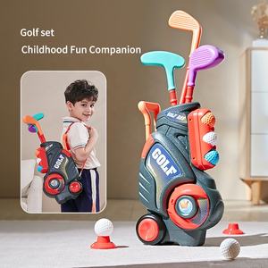 Jouets d'extérieur et d'intérieur pour enfants, ensemble de club de golf, simulation de jardin, kit d'outils de jeu de golf pour enfants, ensemble de jeu sportif avec sac à dos et <span class=keywords><strong>chariot</strong></span> - Product Image 2
