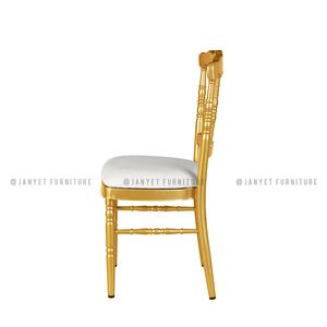 Hot Romantic <span class=keywords><strong>Wedding</strong></span> Event Dining Hall Gold Metal Napoleón Sillas para la venta - Product Image 4