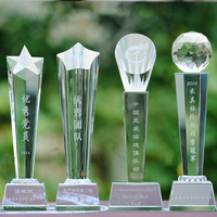 Récompenses personnalisées Direct d'usine Cérémonie annuelle du sport d'événement vierge Trophée étoile Crystal Glass Award