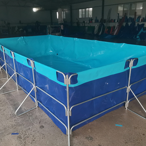 Bassin à poissons circulaire amovible de grande capacité à prix d'usine, avec support en tuyaux d'acier et bâche en PVC, pour l'élevage de poissons - Product Image 1