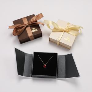 Premium Modern Luxury Jewelry Packaging Square <b>Paper</b> <b>Box</b> with Magnetic Closure and Custom Logo for Necklace <b>Storage</b> - Product Image 1