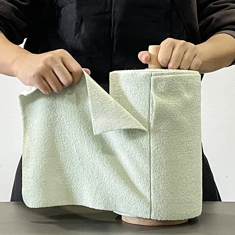 Aangepaste 20 Packs 10 "* 10" Non-Stick Microfiber Eco Rolvormige Traan Handdoeken Wegwerp Droge Keuken Doekjes Microvezel Handdoeken