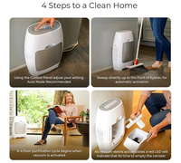 Aspirateur Balai Électrique à Double Filtration avec Capteur Automatique Sans Contact Professionnel pour Poils d'Animaux et Poussière