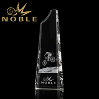 Trofeo de Cristal Grabado con Láser 3D Personalizado Noble para Campeones Deportivos, Reconocimiento en Competiciones de Ciclismo, Venta al Por Mayor
