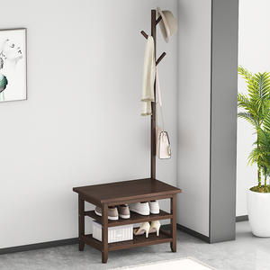 Banco para zapatos con perchero integrado y almacenamiento para la entrada, para adultos y personas mayores HXD0020 - Product Image 4