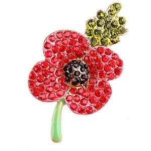 Red Flower <b>Brooch</b> Crystal Dripping Oil Diamond <b>Brooches</b> Clothing <b>Pin</b> Jewelry - Product Image 4