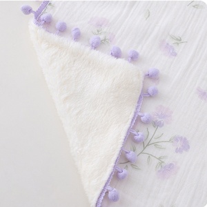 Couverture en coton biologique tricotée multi-usage pour nouveau-né, couverture en mousseline pour bébé - Product Image 5