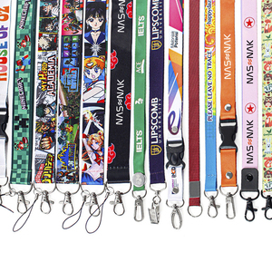 Factory Wholesale Custom Printed Nylon Phone Lanyard Promotional Polyester Neck Strap with Free Logo Sample