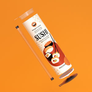 บรรจุภัณฑ์ซูชิแบบกระดาษทรงกระบอก <span class=keywords><strong>พ</strong></span>ิม<span class=keywords><strong>พ</strong></span>์ลายได้ เป็นมิตรกับสิ่งแวดล้อม ใช้สำหรับอาหาร  แบบกดเปิดได้ - Product Image 5