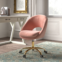 Chaise classique moderne pour bureau à domicile chaise de travail ergonomique professionnelle sans accoudoirs chaise d'étude pivotante en velours