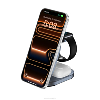 Station de charge sans fil pliable 3-en-1 25W à charge rapide avec protocole PD et charnière autobloquante pour téléphones, montres et écouteurs (OEM)