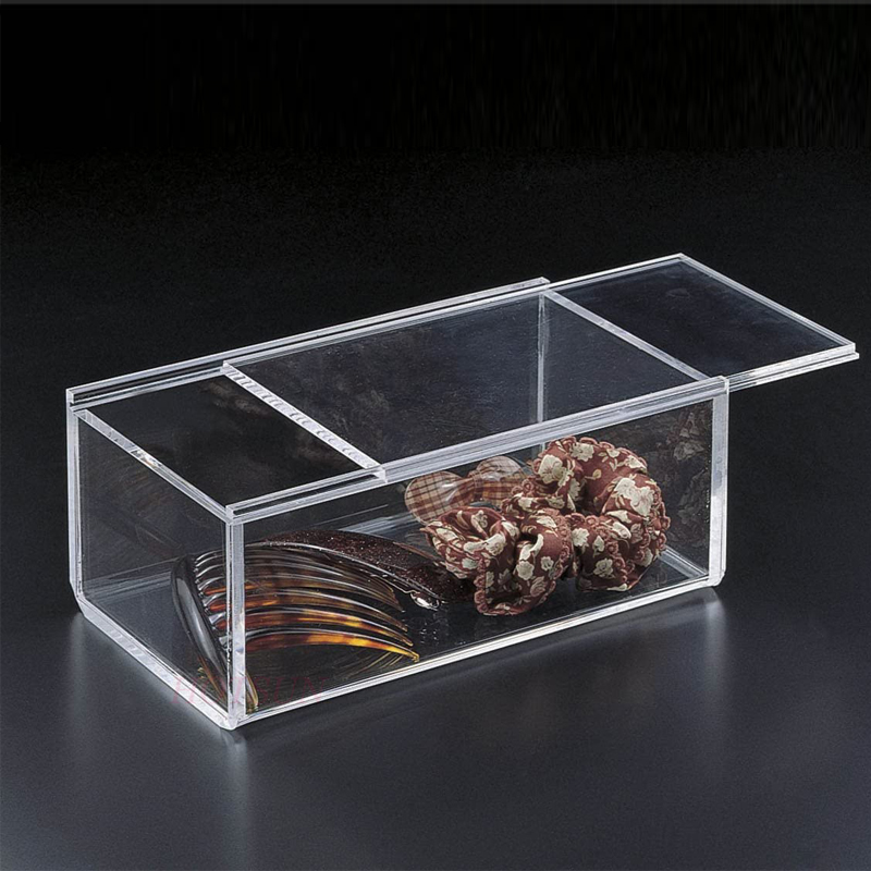 透明なスライドカバー蓋付きパースペックスボックス透明アクリル