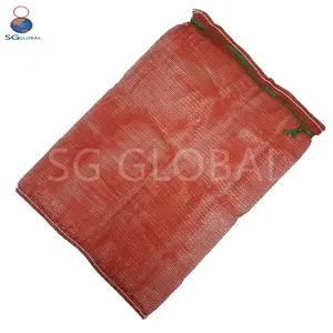 Wholesale 25kg 50kg Red Plastic Woven Potato Onion Packaging Net Bag