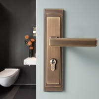 Manijas de Puerta Modernas de Latón Sólido, Cerraduras Silenciosas para Dormitorio, Manija para Puerta Principal de Apartamento, Mansión, Oficina, Hogar, Sistema de Condominio