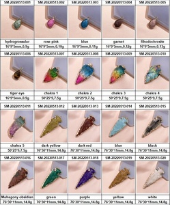 Liontin Bentuk Panah Kualitas Tinggi, Liontin Panah Obsidian Kristal Aate Alami, Kepribadian Wanita Dilengkapi Liontin Batu Mentah - Product Image 2