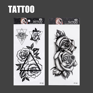 文申批发5000 + 设计防水防汗临时持久<span class=keywords><strong>2</strong></span>周玫瑰花半永久纹身 - Product Image 4