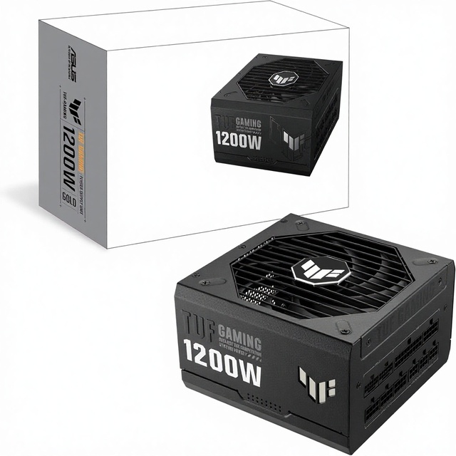 For TUF Gaming 1200W Gold ATX 3.0 Fully Modular Power Supply 80+ Gold Certified Military-Grade Components Dual Ball Bearing