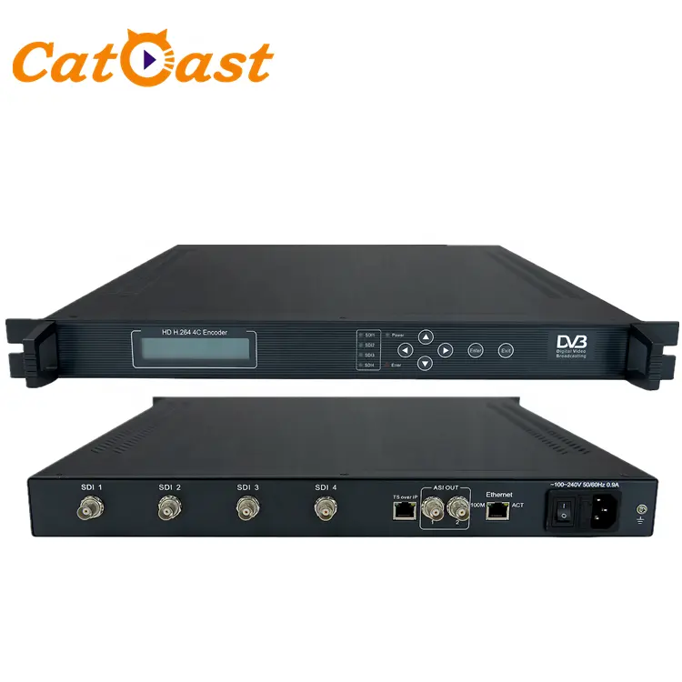 CATV MPEG4 एनकोडर 1 में 4 HD एनकोडर IP करने के लिए SDI यूडीपी Unicast बहुस्त्र्पीय एनकोडर