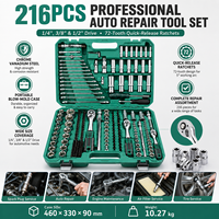 Ensemble de clés à cliquet en acier au carbone GOF de 216 pièces avec étui rigide pour la réparation automobile, la maison et le jardin - OEM/ODM disponible