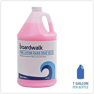 Savon liquide pour les mains Boardwalk Mild Pink Lotion Soap 1 gallon, parfum agréable, bouteille de 128 oz - Product Image 6