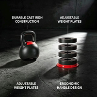 Ensemble de kettlebells réglables en fonte avec plaques de poids amovibles pour entraînement de force à domicile – Vente en gros
