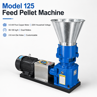 Machine à granulés d'aliments pour animaux compacte à moteur électrique, corps métallique, idéale pour l'alimentation des petits animaux de ferme (poulets, porcs, bovins) et permettant de gagner de l'espace