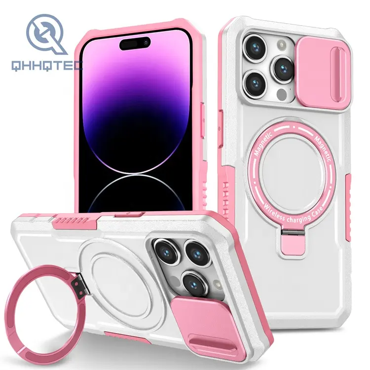 Thickened protective and anti drop strap holder PC phone case for iphone 15 pro max