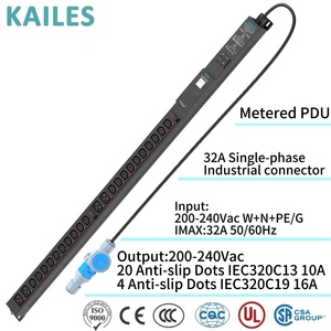 Kailes (kls) k33 מסדרה אחת שלב אחד 32a תעשייתי pdu אנטי-set נקודות (20 c13 + 4c19) חם הניתנים להחלפה חמה (av - Product Image 6