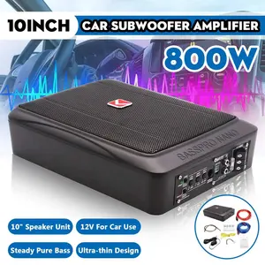 800W/600W 8/10 inç 12V araba hoparlörü aktif Subwoofer araba koltuk altında ince Sub Woofer AMP süper bas araba amplifikatör subwoofwoof