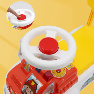 Balade en voiture coulissante pour bébé sur un <span class=keywords><strong>camion</strong></span> de pompiers avec klaxon pour les tout-petits - Product Image 6