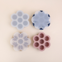 7 cavités 60ml passe au lave-vaisselle bébé sucette bâton d'alimentation grand plateau à glaçons en Silicone rond avec couvercle étanche