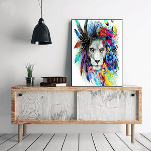 Vente flash : Puzzle 3D Majestic King <span class=keywords><strong>Lion</strong></span>, peinture en mosaïque de diamants ronds complets pour adultes, décoration de la maison - Product Image 4