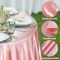 Nappe ronde en satin argenté de 120 pouces, nappe de table de qualité supérieure, brillante et soyeuse, tissu lisse, pour mariage, fête, banquet
