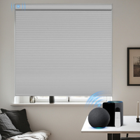 Vente chaude Stores en nid d'abeille électriques motorisés modernes pour maison intelligente 100% occultants Alimentés par batterie au lithium rechargeable en polyester