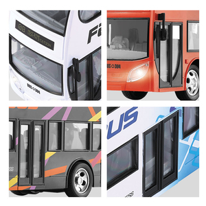 Bus RC à double étage 2,4 GHz avec lumières réalistes et pneus en caoutchouc, télé<span class=keywords><strong>commande</strong></span> 4 canaux pour enfants, jeu intérieur/extérieur - Product Image 3