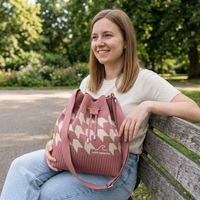 Sac seau en tricot léger et doux, pliable avec cordon de serrage, pour le travail, le quotidien, décontracté, personnalisable ODM/OEM