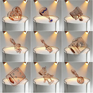 Colgantes de circonita chapados en oro S925 originales, bonitos dijes con forma de garra, globo aerostático, cámara, colador, cuentas DIY, <span class=keywords><strong>Navidad</strong></span> - Product Image 3