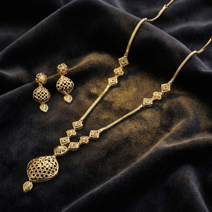 Wholesale 14K 18K 24K Gold Plated Long Necklaces Set Fashion Jewelry Traditional Jewelry Brass Gold Filled Jewelry Oro Joyeria - Product Image 4