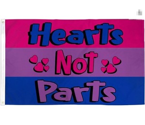 Bandera de Orgullo Bisexual, <span class=keywords><strong>Corazones</strong></span> No Son Partes, Arcoíris, Esperanza, Paz, Bandera de Orgullo Gay, 3x5 pies, Tela de Poliéster, Bandera Personalizada - Product Image 1