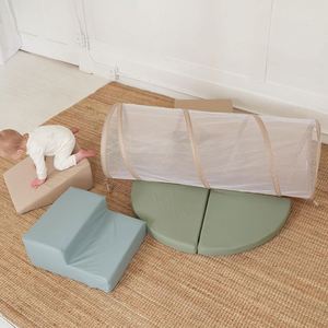 Équipement de gym d'intérieur : Blocs d'escalade en mousse, ensemble de jeu de grande taille avec tunnel à ramper et tissu doux - Product Image 2