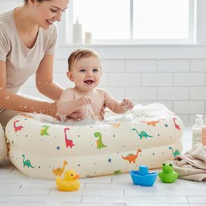 Baignoire gonflable pour bébé, pliable, imprimé dinosaure, pour enfants en bas âge - Product Image 4