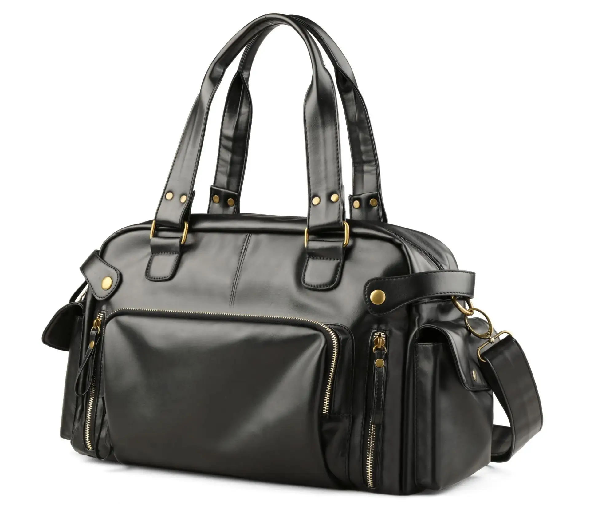 fashion custom large capacity luxury pu leather laptop business handbag for men briefcase travel tote bag