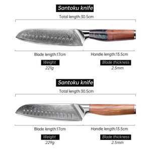 Coltello <span class=keywords><strong>Santoku</strong></span> Garwin OEM personalizzato in stile giapponese, in acciaio Damasco a 67 strati con manico in legno, per vendita all'ingrosso - Product Image 3