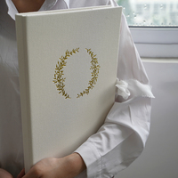 Haute qualité personnalisable Design Logo couverture rigide tissu lin environnement mariage fichier dossier Document fichier dossier