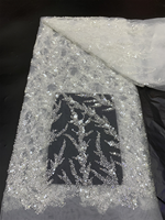 Tissu en dentelle française de luxe NI.AI de haute qualité avec perles et sequins, broderie nigériane pour robe de mariée