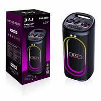 BAJ Enceinte portable avec lampe flash 40W 6.5"x2, Enceinte de fête sans fil TWS, Anneau lumineux LED, USB/TF/FM/AUX