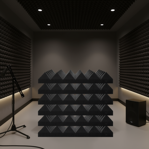 Panneaux de mousse acoustique 30x30cm, design moderne, isolation phonique pour studio, absorption des sons des murs et du plafond - Product Image 2