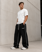 Pantalon de survêtement large pour homme, personnalisé OEM/ODM, en molleton bouclette, avec cordon de serrage à la taille, rayures latérales, style streetwear décontracté